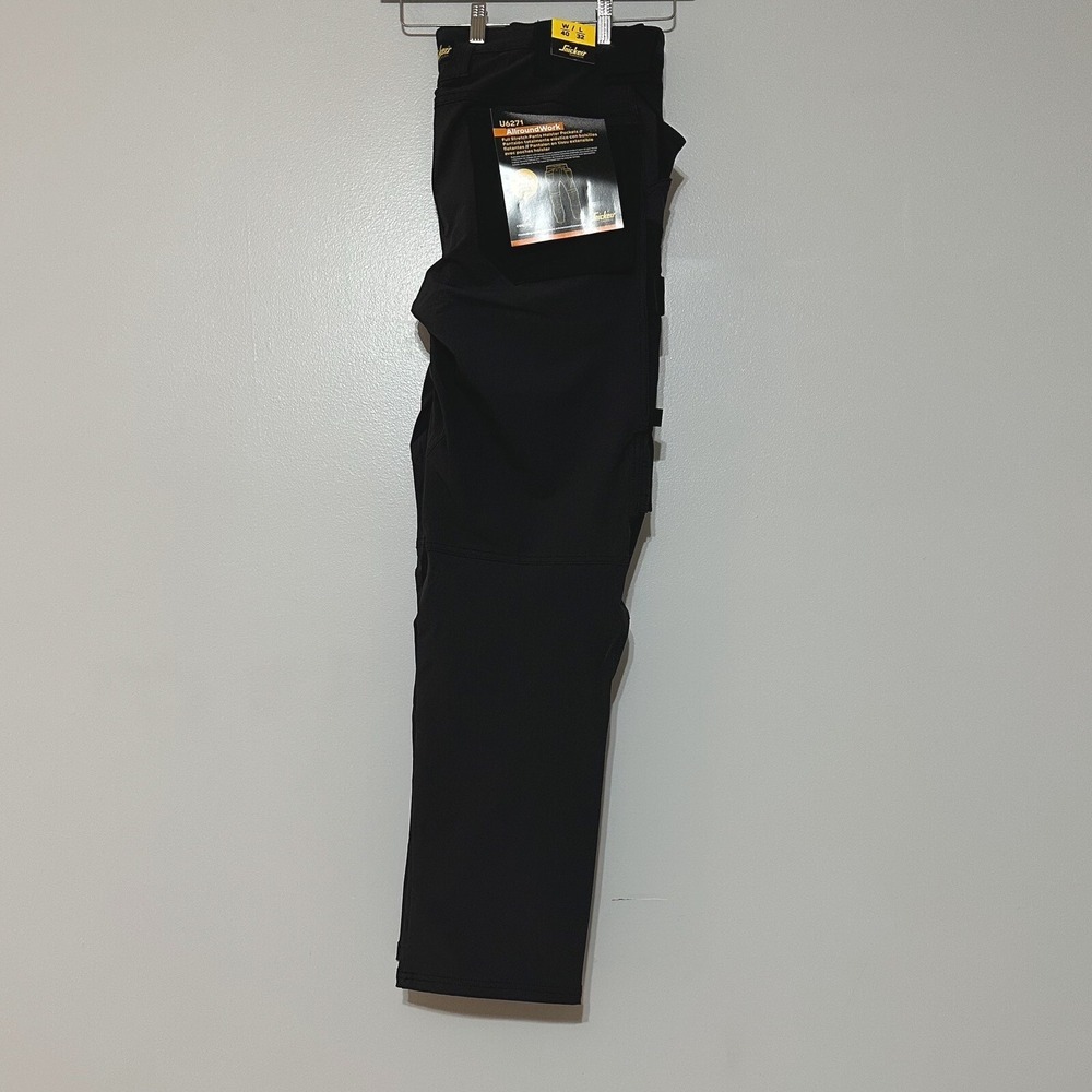 Snickers 6271 AllroundWork Full Stretch Trousers Holster Pockets Black W40 L32